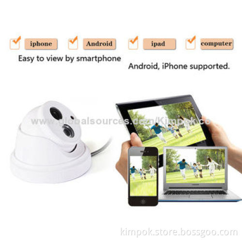 2.0 Megapixel P2P IP Dome Camera, Day and Night Vision